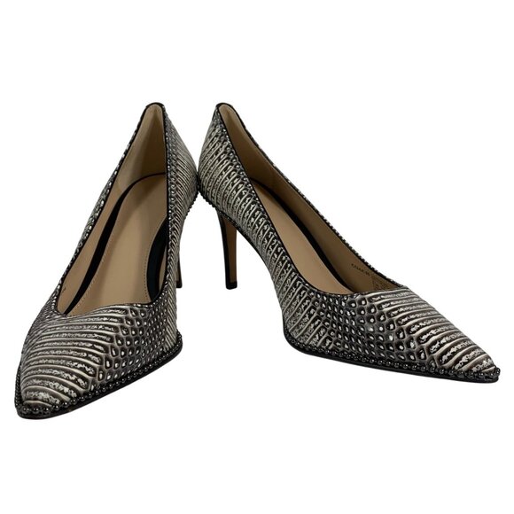 COACH Smith Beadchain Heel Genuine Snakeskin 3.5 Heel Style #Q8930 SZ 8.5 EUC - Picture 1 of 10